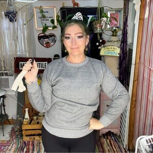 Gray Boyfriend Crewneck Active Sweatshirt Size Small